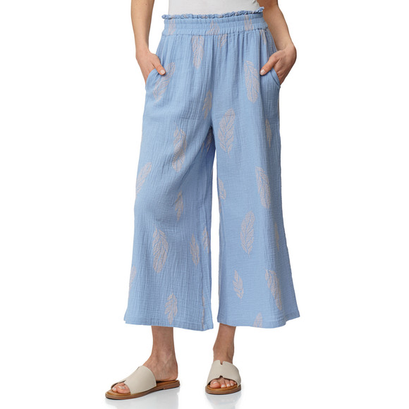 Damen Musselin-Hose mit gerüschtem Bund