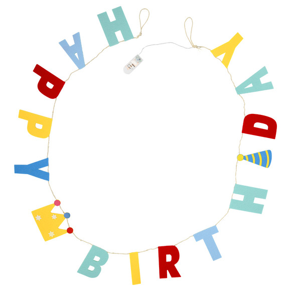 Geburtstagsgirlande mit LEDs