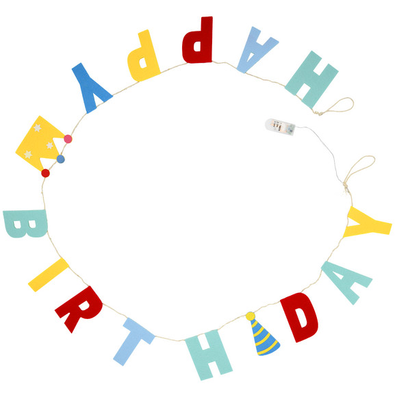 Geburtstagsgirlande mit LEDs