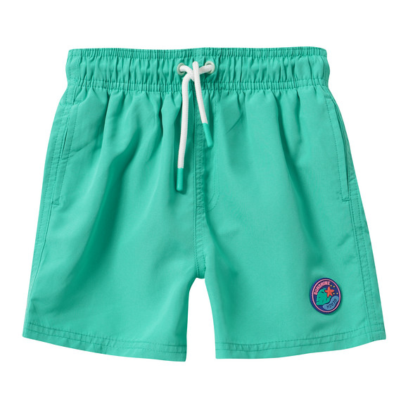 Jungen Badeshorts mit gummiertem Badge grün
