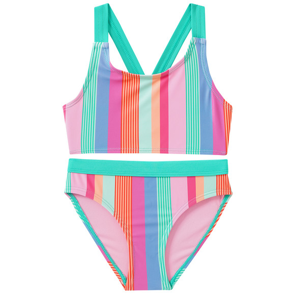 Mädchen Bikini mit bunten Streifen