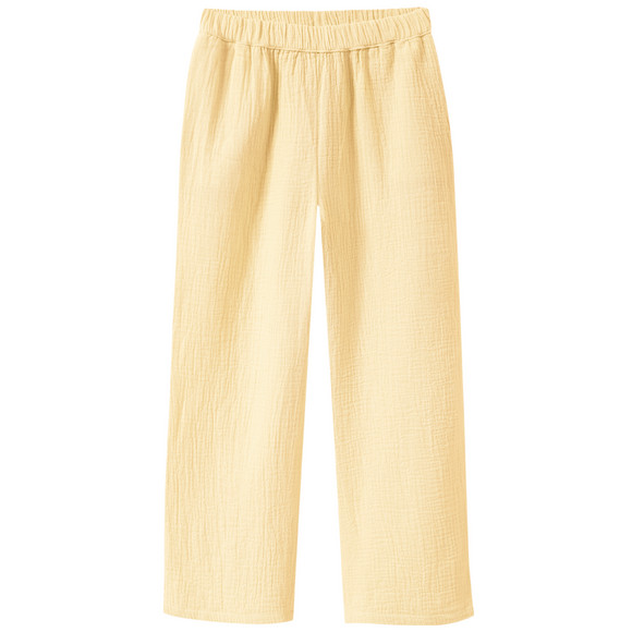 Mädchen Musselin-Hose aus Bio-Baumwolle hellgelb