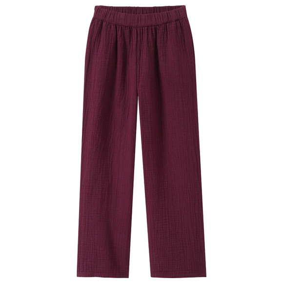 Mädchen Musselin-Hose aus Bio-Baumwolle weinrot