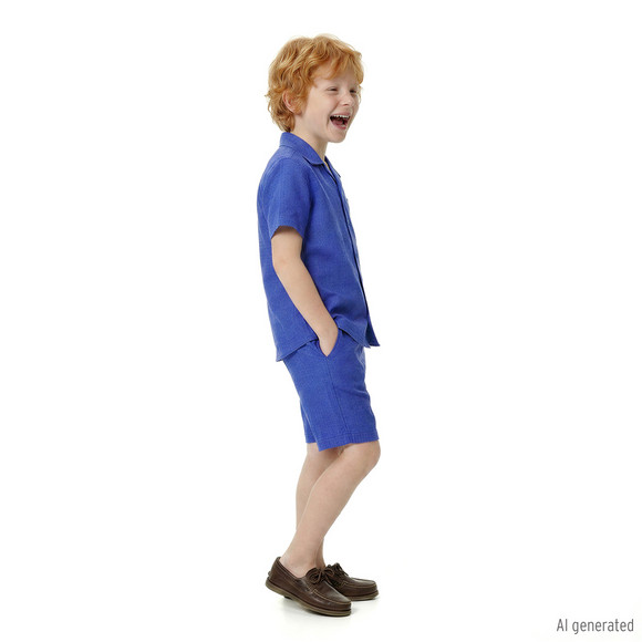 Jungen Leinen-Shorts in Unifarben