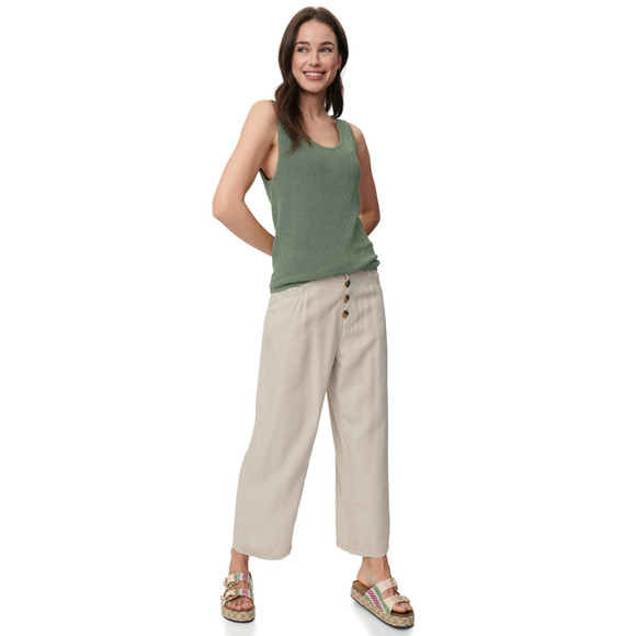Damen Wide-Leg-Hose mit Knopfleiste