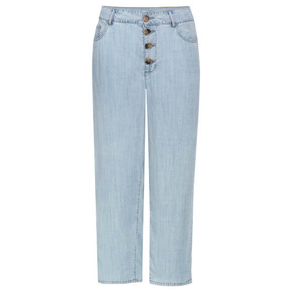 Damen Wide-Leg-Hose mit Knopfleiste