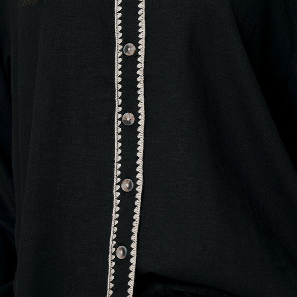 Damen Leinen-Bluse mit Knopfleiste