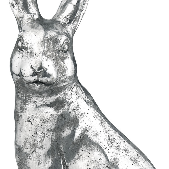 Groot decoratief konijn in zilveren look