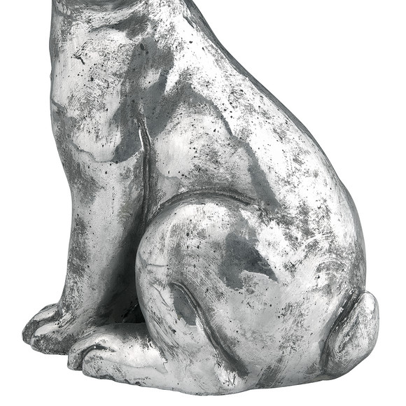 Groot decoratief konijn in zilveren look