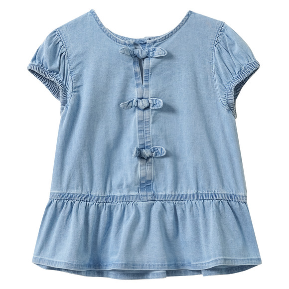 Mädchen Bluse in Denim-Optik
