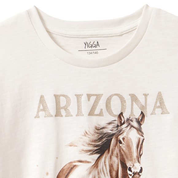 Mädchen T-Shirt mit Pferde-Print