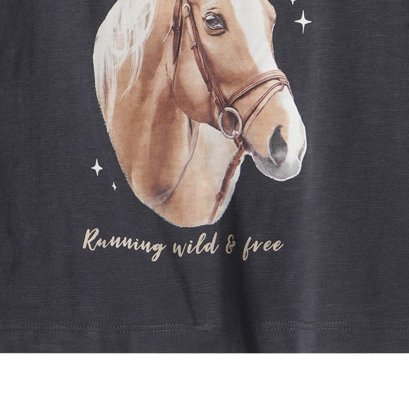 Mädchen T-Shirt mit Pferde-Print
