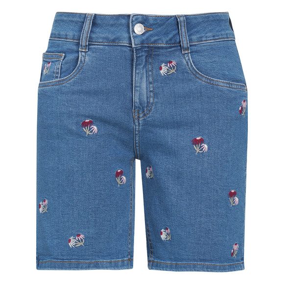 Damen Jeans-Shorts mit Stickerei