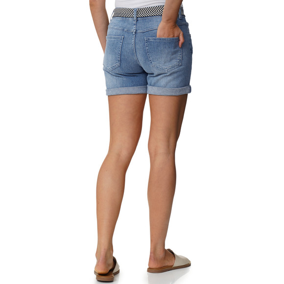 Damen Boyfriend-Jeansshorts mit Gürtel