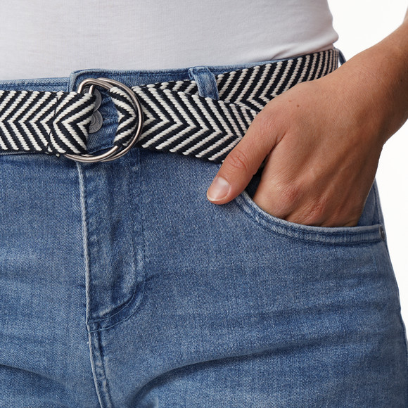 Damen Boyfriend-Jeansshorts mit Gürtel