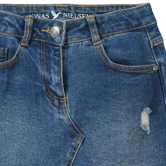 Mädchen Jeansrock mit Used-Details