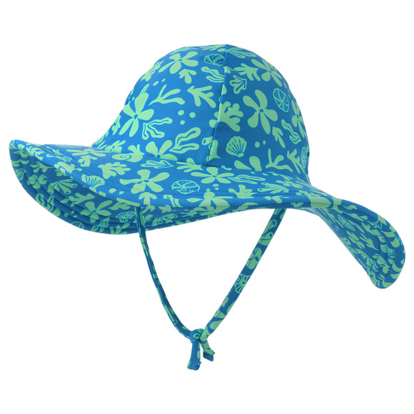 Mädchen UV-Badehut mit Allover-Print UPF60 blau / grün