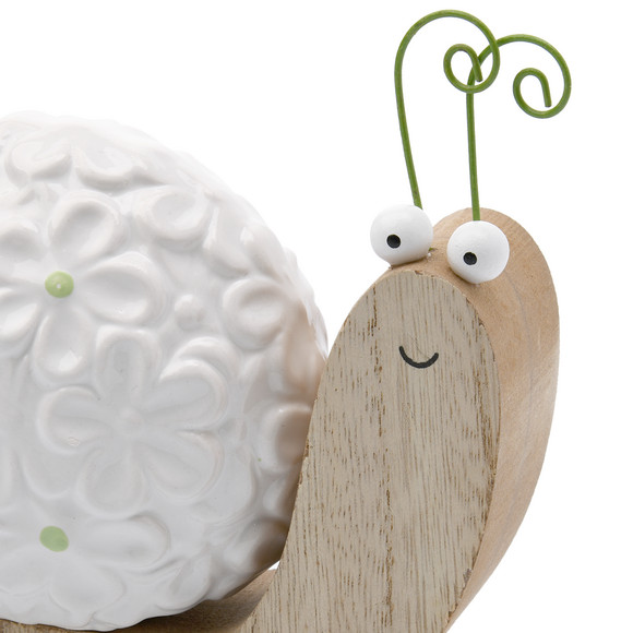 Decoratieve slak met keramische bloem