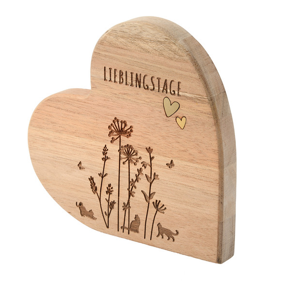 Deko-Aufsteller Herz natur