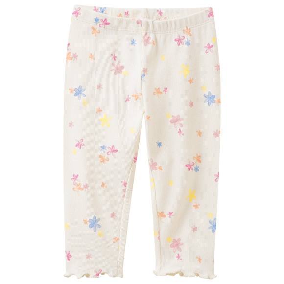 Mädchen Capri-Leggings mit Allover-Print weiss