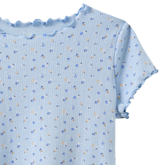 Mädchen T-Shirt mit Ajour-Muster