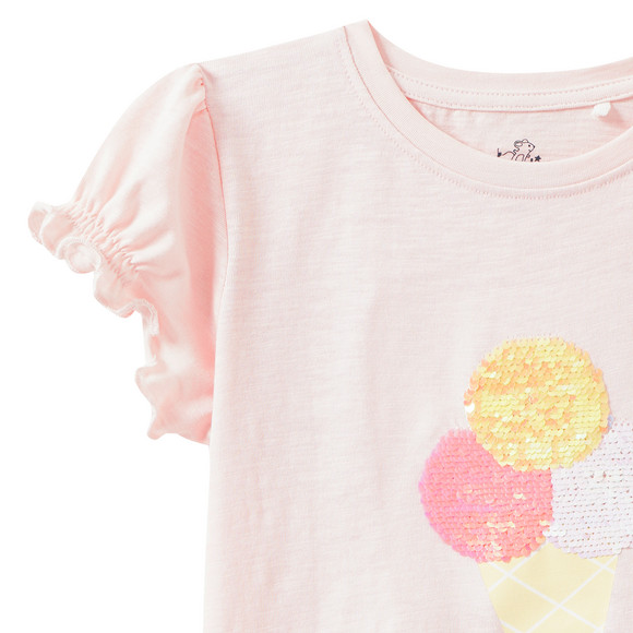 Mädchen T-Shirt mit Wendepailletten