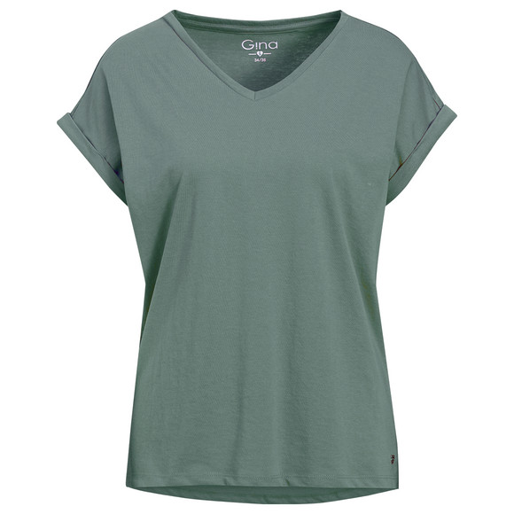 Damen T-Shirt im Basic-Look dunkelgrün