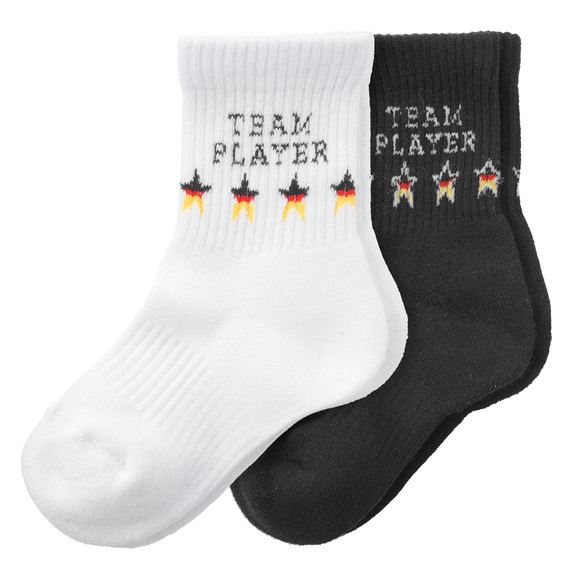 2 Paar Kinder Socken im Fußball-Design