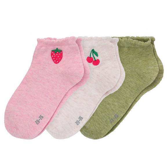 3 Paar Mädchen Sneaker-Socken mit Picot-Kante