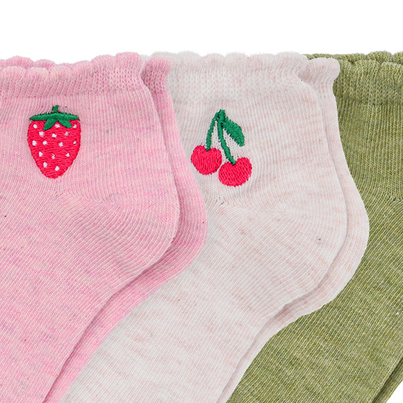 3 Paar Mädchen Sneaker-Socken mit Picot-Kante