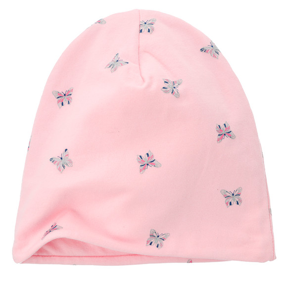 Mädchen Beanie mit Schmetterling-Allover
