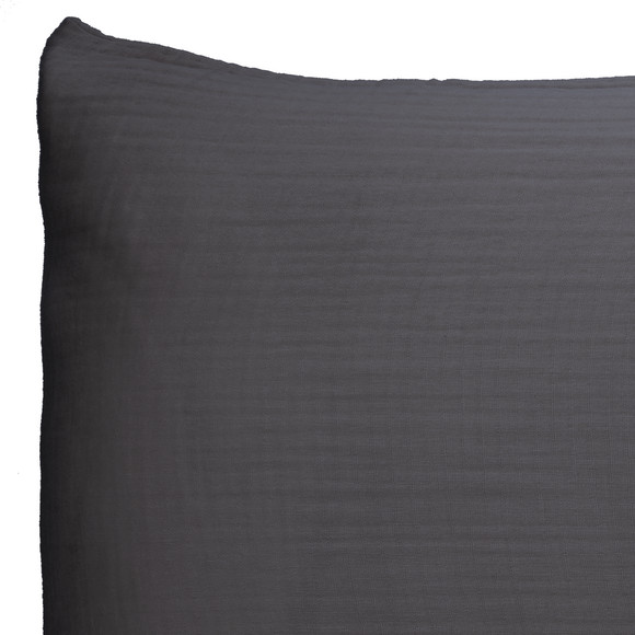 2 mousseline kussenslopen effen kleur