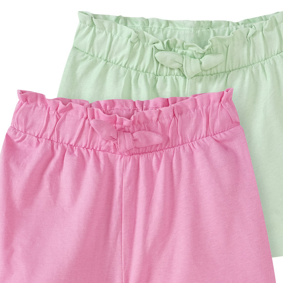 2 Baby Shorts mit Zierschleife