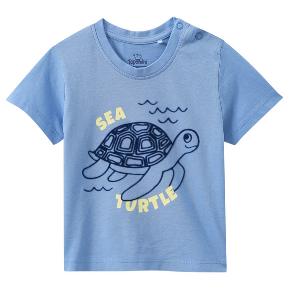Baby T-shirt met zeemotief lichtblauw