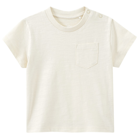 Baby T-shirt met borstzak wit