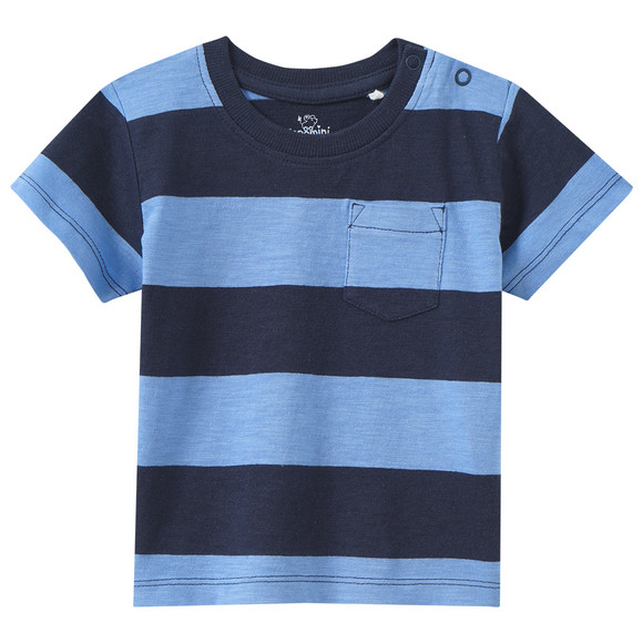 Baby T-shirt met borstzak lichtblauw / donkerblauw