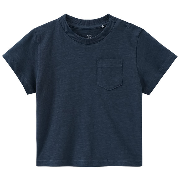 Baby T-shirt met borstzak donkerblauw