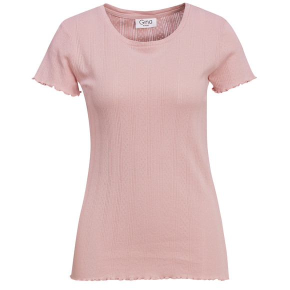 Dames T-shirt met ajour-patroon roze