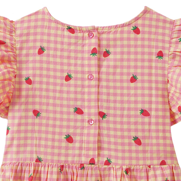Meisjesjurk met aardbeienprint