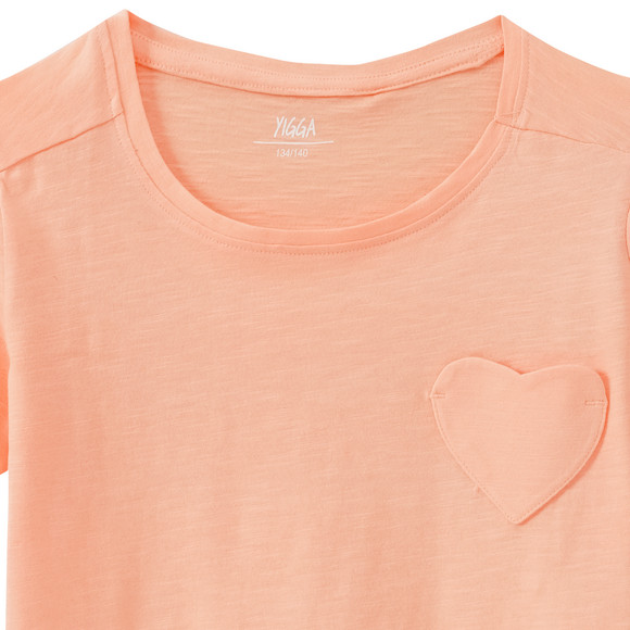 Mädchen T-Shirt mit Herz-Tasche