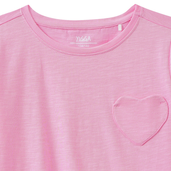 Mädchen T-Shirt mit Herz-Tasche