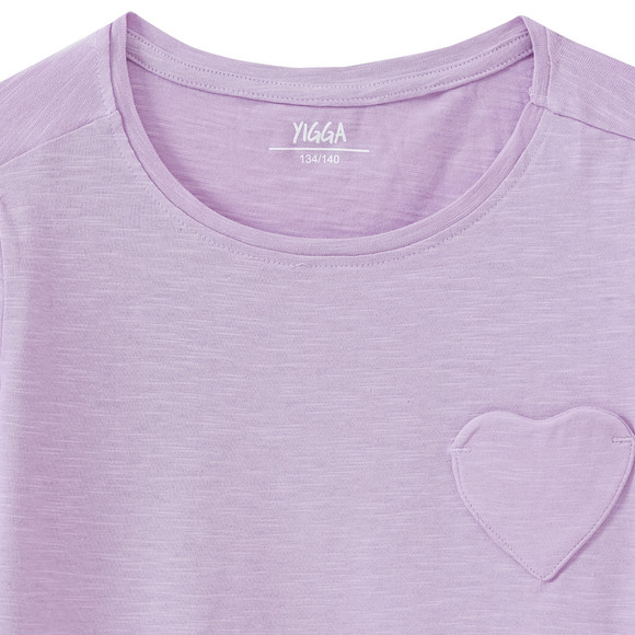 Mädchen T-Shirt mit Herz-Tasche