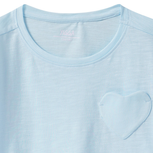 Mädchen T-Shirt mit Herz-Tasche