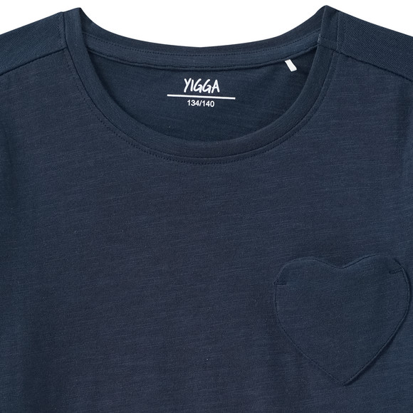 Mädchen T-Shirt mit Herz-Tasche