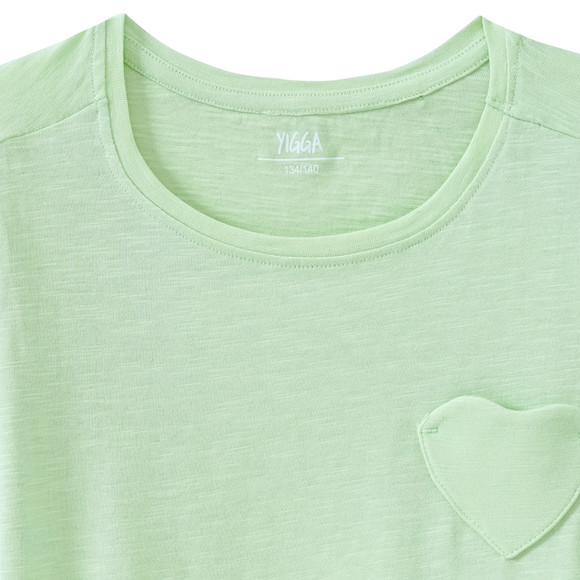Mädchen T-Shirt mit Herz-Tasche