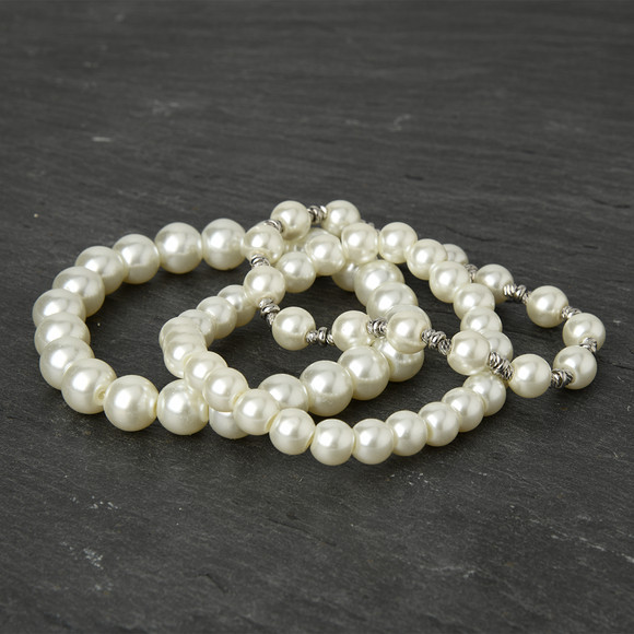 3 Damen Armbänder mit Perlen