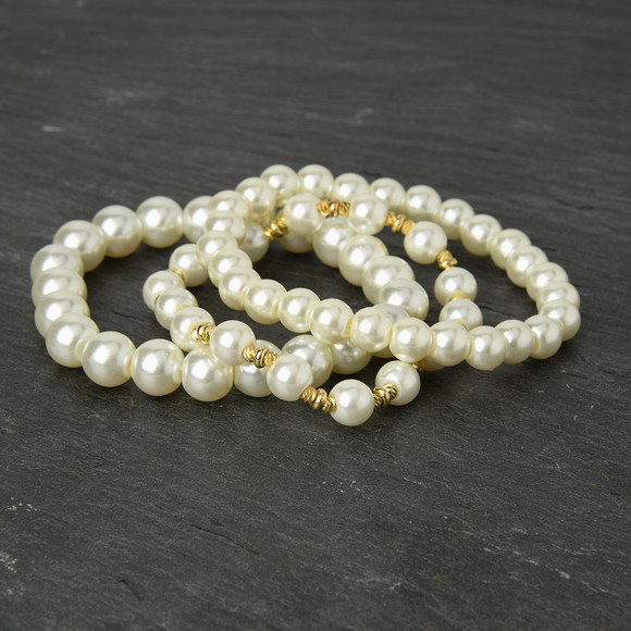 3 Damen Armbänder mit Perlen