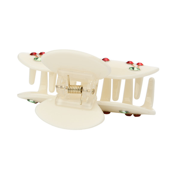 Haarklammer mit Kirsch-Motiven