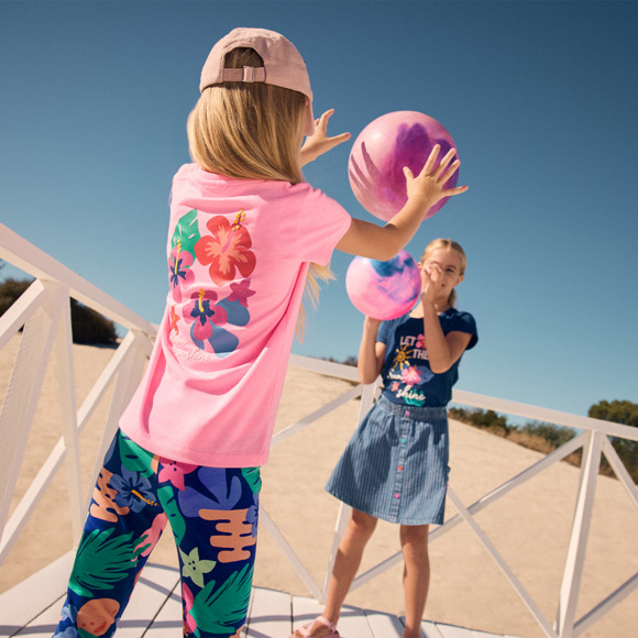 Mädchen T-Shirt mit Rücken-Print