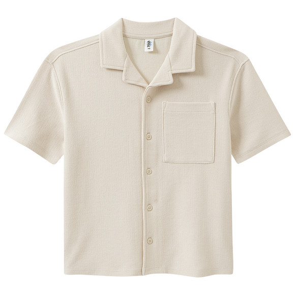 Jungen Hemd aus Feinstrick beige